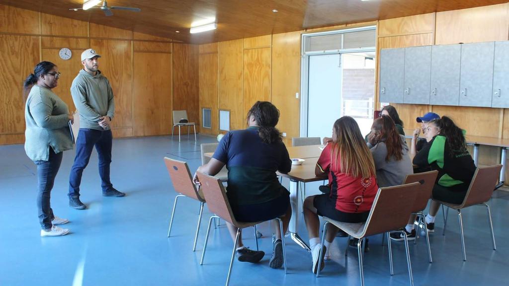 IndigenousX's tweet photo. Here's the Naree Wandima team talking to young women from our Rites of Passage prgm about the harmful effects of drugs &amp; alcohol #Educate https://t.co/eB7R7O5Joz