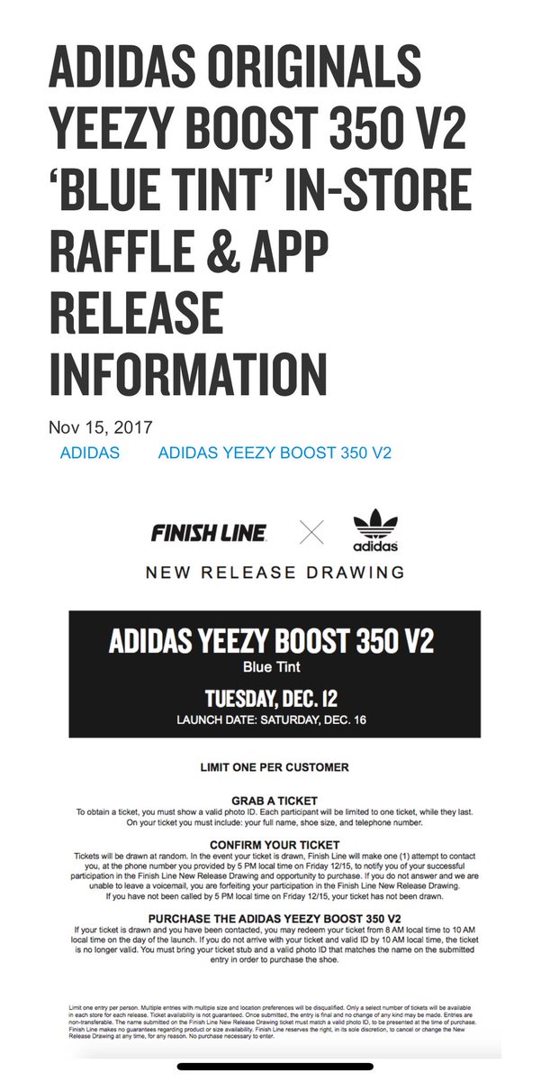 finish line yeezy raffle locations