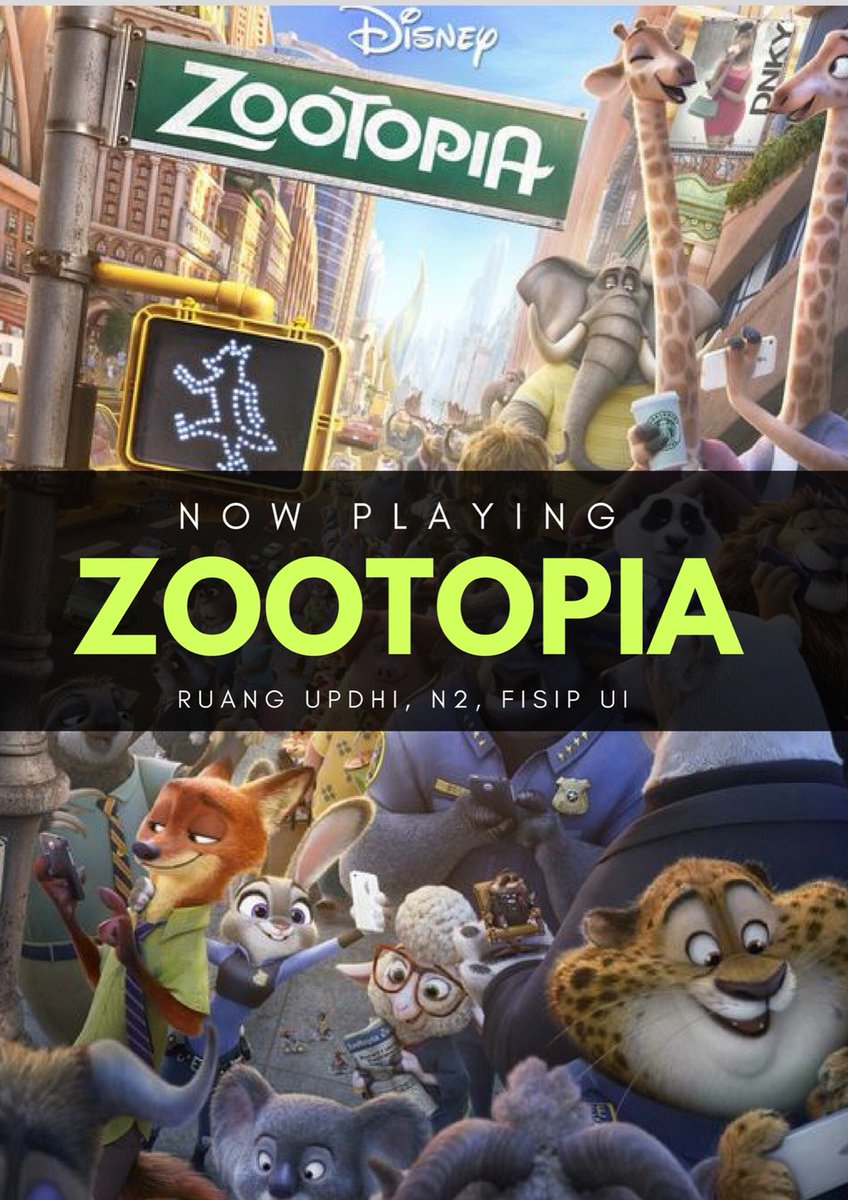 [SEDANG BERLANGSUNG] Screening film "Zootopia"! Yuk ikut  diskusi film ini. Untuk yang belum nonton film ini, bisa langsung nonton di Ruang Baca UPDHI, Gedung N2, FISIP UI! #readingshapesyou