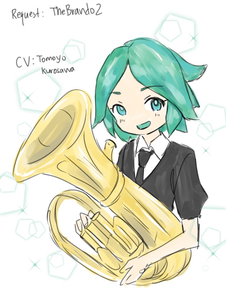 anwoprinz's tweet photo. Request #15 for @TheBrando2 - "Phosphophyllite from Houseki no Kuni playing the eupho!" The Moyo is strong this season. https://t.co/hNTJQskgcy