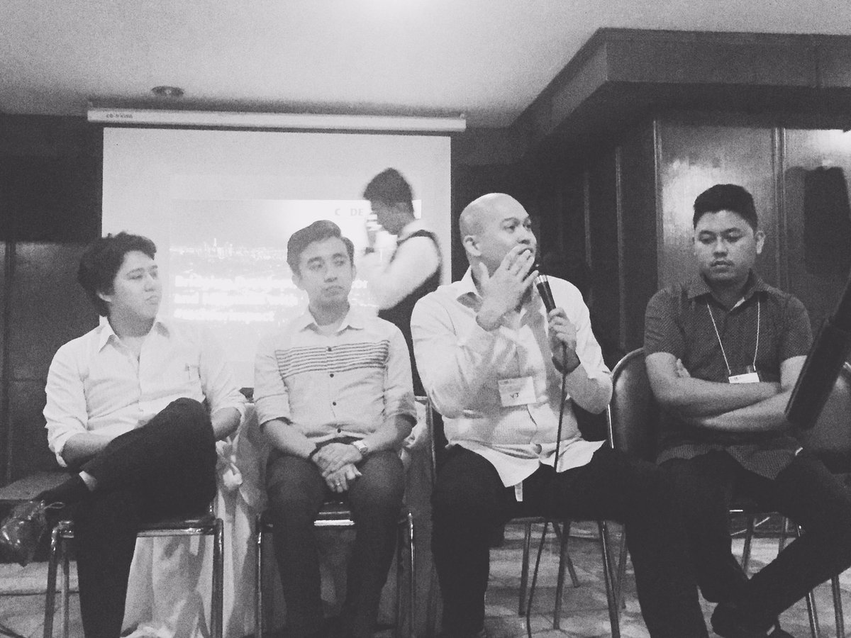 denviebalidoy's tweet photo. . @Howdy_Jed Lei of Assist
@VJAfrica & Ron of CBD on Bridging development sector and millenials with #techforimpact at #socdev2017 https://t.co/F5yyDcBONu