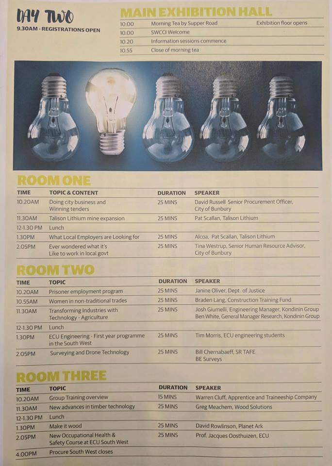 Here’s tomorrow’s #procuresw program - theres ’s much to learn about doing business in the south west! procuresouthwest.com.au