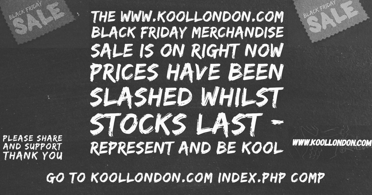 EastmansoundUk's tweet photo. It all starts now The https://t.co/eu8Zy9vki3 
BLACK FRIDAY SALE! Go to https://t.co/eu8Zy9vki3 right now and Represent Kool for Christmas 🎄💝🎁 Please Share and support thank you 💯 https://t.co/zkhFTn1KaC