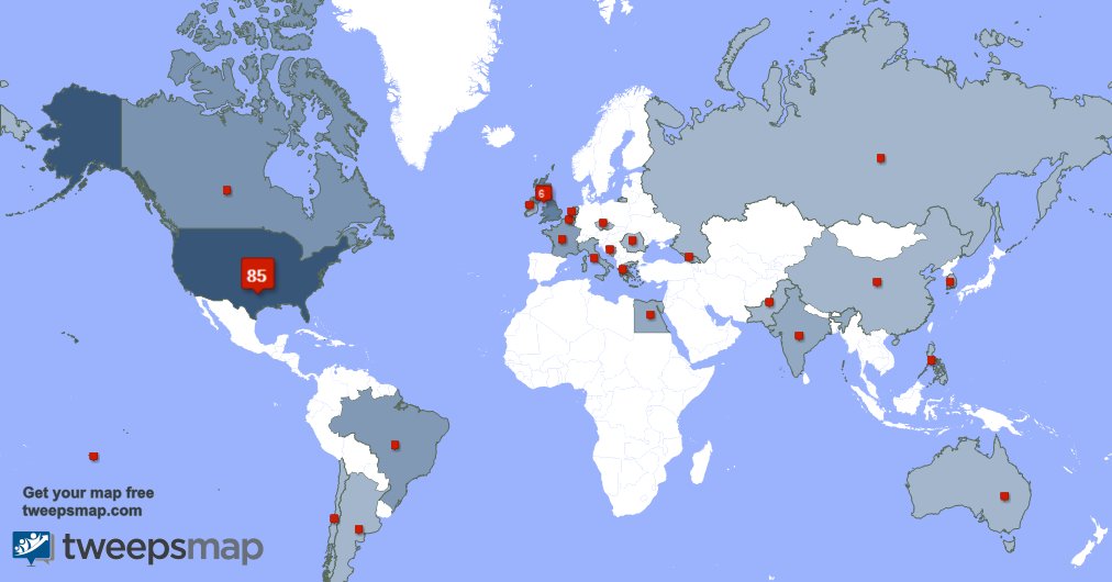 My followers live in 25 countries: USA(84%), UK.(6%)... tweepsmap.com/!TroubleMakinB… Get your free map!