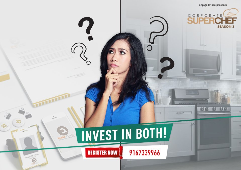corpsuperchef's tweet photo. Let your love for fancy stationary &amp; kitchen appliances grow. Follow your passion. Best of both the worlds. #CSCSeason3. Register now!
For registration details, call 9167339966 or write to mukul.mehta@engage4more.com. https://t.co/iZoxBXR4AT