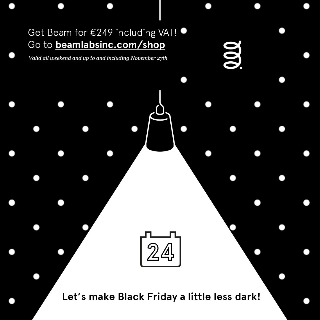 Black Friday Weekend discount! Go to beamlabsinc.com/shop and get Beam, the smart light socket projector for €249! (incl. VAT) #blackfriday #blackfridaynederland #meetbeam