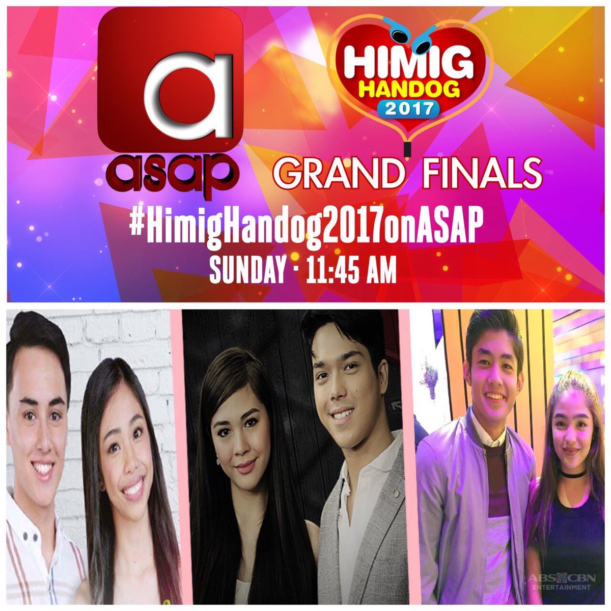 ASAPOfficial's tweet photo. Kilig x 3 with MayWard 👫 GraeDrea 👫 and ElNella 👫💗😍 #HimigHandog2017onASAP https://t.co/ogFb5wt2La