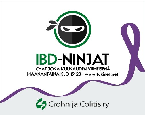 TukinetNet's tweet photo. #Nuori, onko sinulla #IBD? Tule mukaan IBD-Ninja chattiin! Seuraava chat on #Tukinet'issä maanantaina 27.11. klo 19-20. Chatissä jutellaan asiasta ja sen vierestä. Keskustelussa mukana @CrohnJaColitis ry. https://t.co/LmRdfU8pzt https://t.co/BJM6oDOR7H