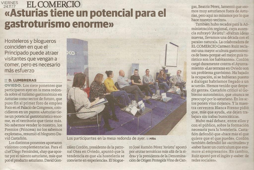 rmendanya's tweet photo. La mesa redonda sobre #Gastroturismo sector de futuro en #Asturias que realizamos en #Foco1 #ObjetivoEmpleo.
Gracias @VinodeCangas @CaBelenoBrewpub @LesFartures @RestRegueiro @oteainforma @gdegastronomia y @avistu @viajablog por participar.
¡Un placer chic@s! Ahora, a trabajar. https://t.co/h6JXdBN0TZ