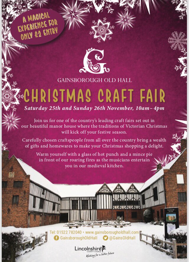 Tomorrow we’ll be at <a href="/GainsOldHall/">Gainsboro' Old Hall</a> Christmas Craft Fair 10am - 4pm #gainsborough #lincs #Lincolnshire #christmascraftfair #christmasshopping #christmasgiftideas