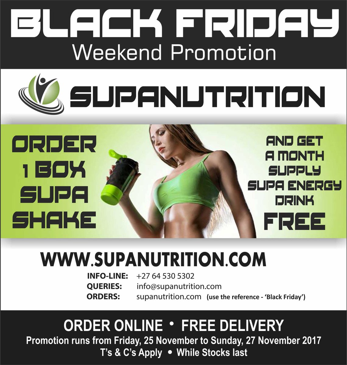 SupaNutrition's tweet photo. Black Friday - Weekend Promotion. 
https://t.co/jUPy9xXJt7 https://t.co/d2YXv5HzwA