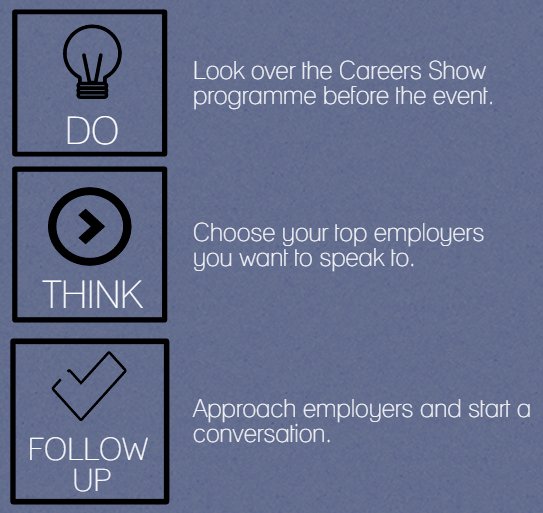 StMarys_Careers's tweet photo. 3 DAYS TO GO! Brush up before you show up - find the Careers Show programme here: https://t.co/H2DO8418xY #GradFit https://t.co/oJZg675Sfk
