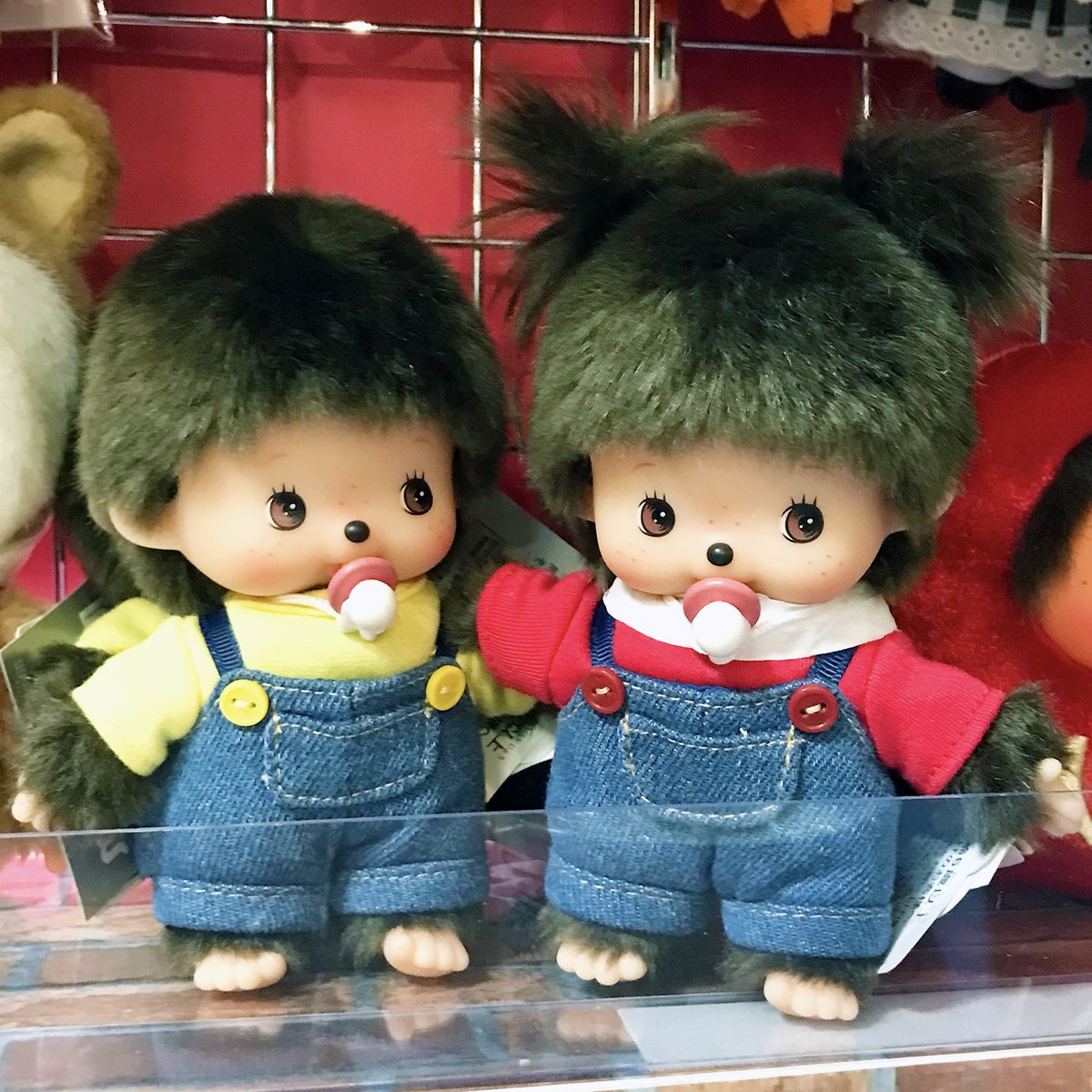 モンチッチS男の子 オーバーオール イエロー レッド 女の子 美品