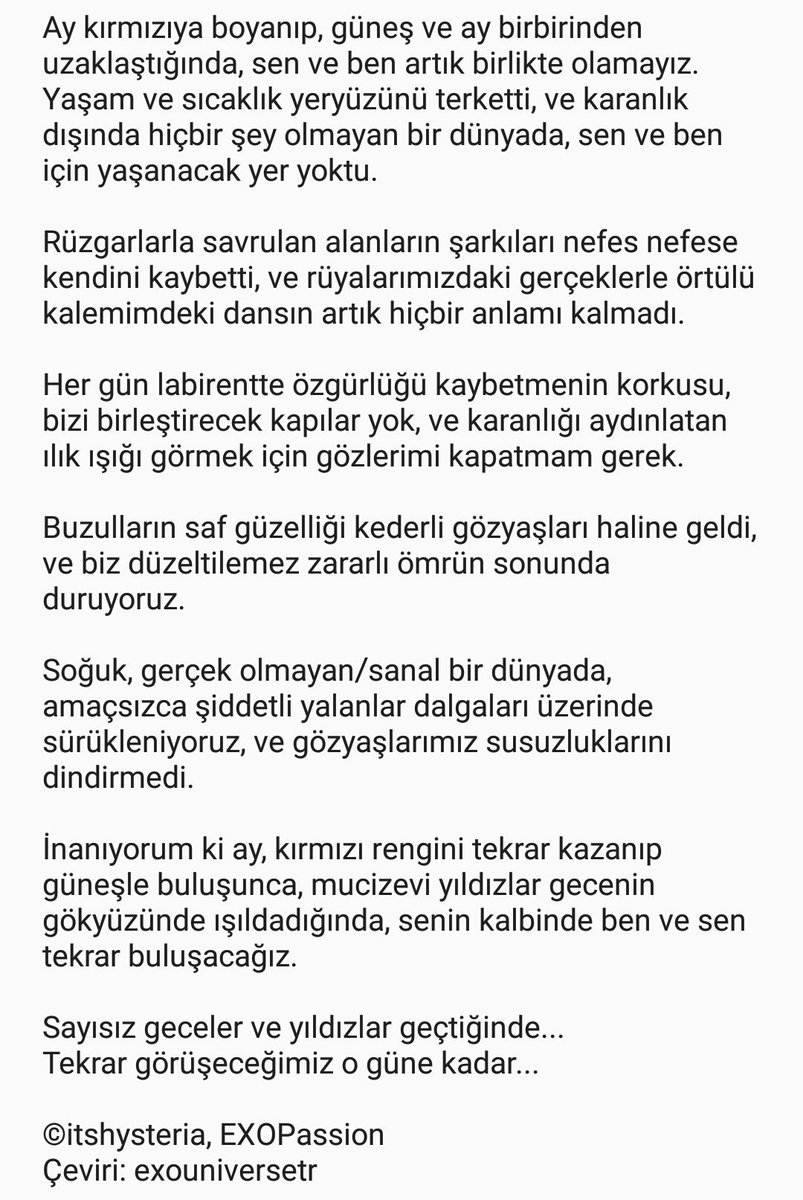 exouniversetr's tweet image. [171124] The EℓyXiOn mektup setinin içerisinde yer alan el yazısı ile yazılmış mektubun çevirisi:

"...Sayısız geceler ve yıldızlar geçtiğinde...
Tekrar görüşeceğimiz o güne kadar..."

*Hayranlar mektubun, The EℓyXiOn teaserında D.O.'nun yazdığı mektup olduğunu düşünüyor.✉