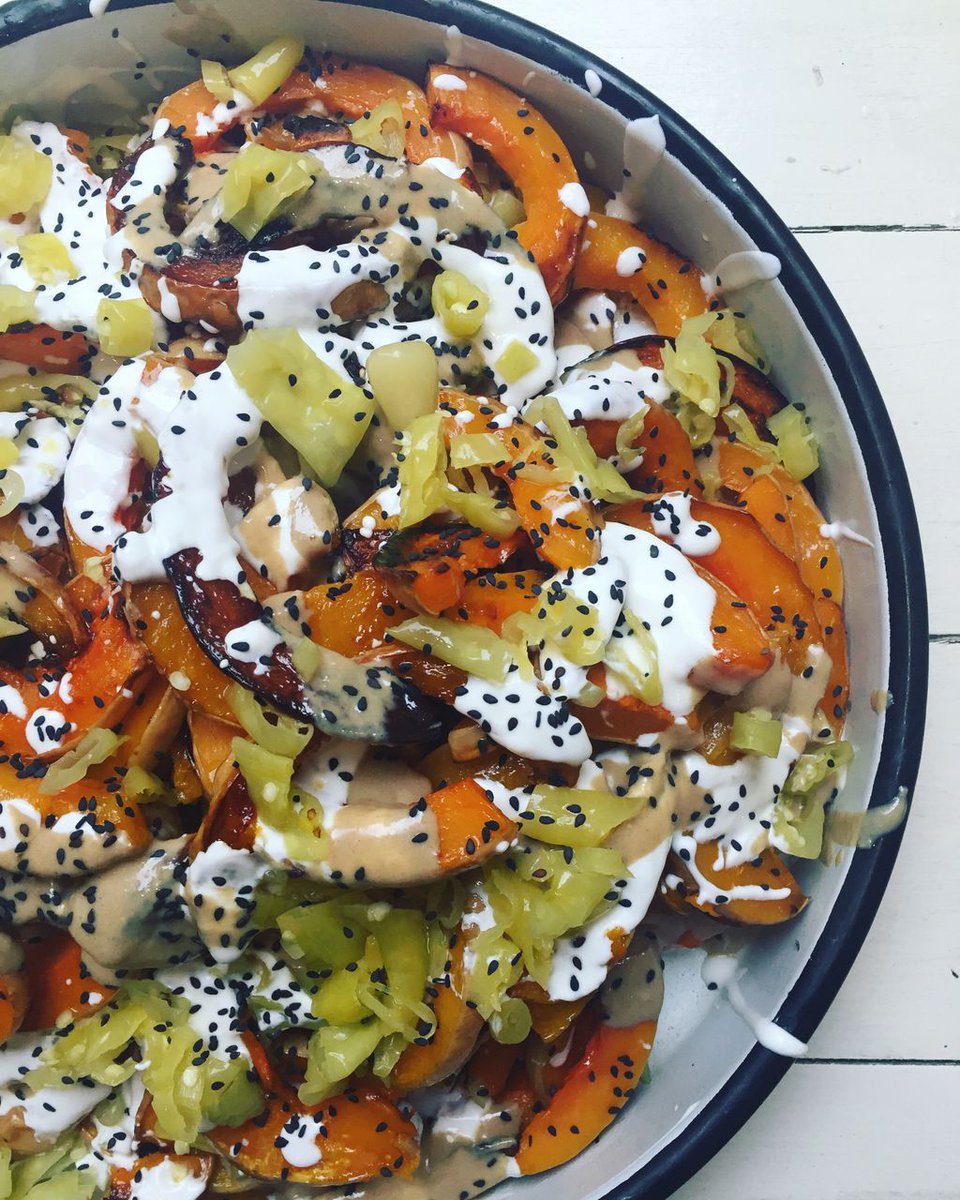 Butternut tahini and Turkish pickles