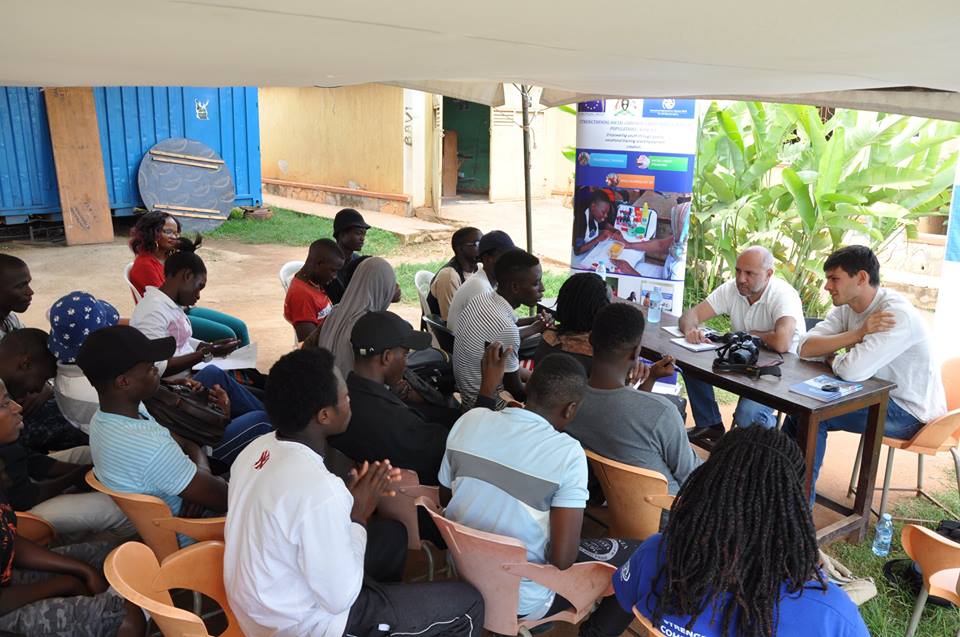 DFornara's tweet photo. During #ItalianCulturalCulinaryWeek film director Vincenzo Marra lectured photography/videography students at Bwaise Business &amp; Vocational Institute (#BBVI), under @EUinUG funded project "Strengthening Social Cohesion &amp; Stability in Slums Population" with #AFFCAD &amp; #IOM
@ItalyMFA https://t.co/2v6VN1c5eN
