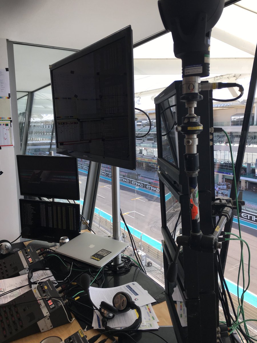 CroftyF1's tweet image. Ready in the @SkySportsF1 Commentary Box for FP1, live at 9am with Chase Carey joining us our special guest - questions please #AskCrofty