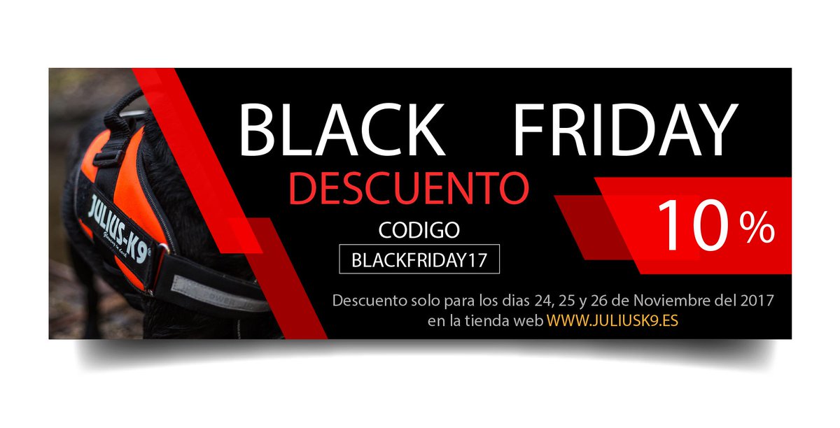 JuliusK9es's tweet image. Cupón del 10% por el blackfriday que durara los días 24, 25 y 26 de noviembre en juliusk9.es
Codigo: BLACKFRIDAY17