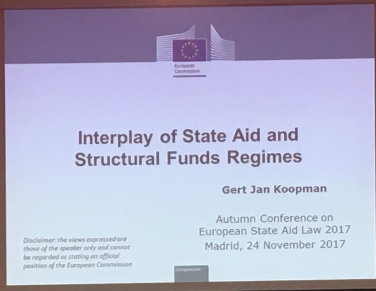 Key note speaker Gert-Jan Koopman <a href="/EU_Competition/">EU Competition 🇪🇺</a> on the Interplay of #StateAid and Structural Funds Regimes #funds #EStALI17 #Madrid
