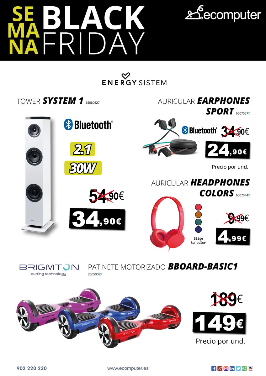 Ecomputer_'s tweet photo. ¡Ya ha llegado el viernes y con él las nuevas ofertas de nuestro #BlackFridayEcomputer! 🕺🙌 Aprovecha el fin de semana y consigue tus productos tecnológicos al mejor precio en #TiendasEcomputer https://t.co/1Ss591qtdq