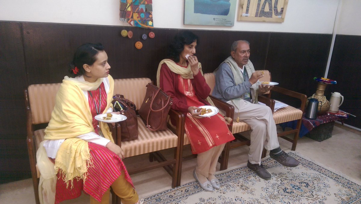 schgpk's tweet photo. After panel discussion, enjoyed refreshments over conversations with the panelists, Save Cultural Heritage Group #iad2017 #schgiad @silkroad_centre @TIACQAU @ArchaeologyDay https://t.co/XVsV1V5Vjj