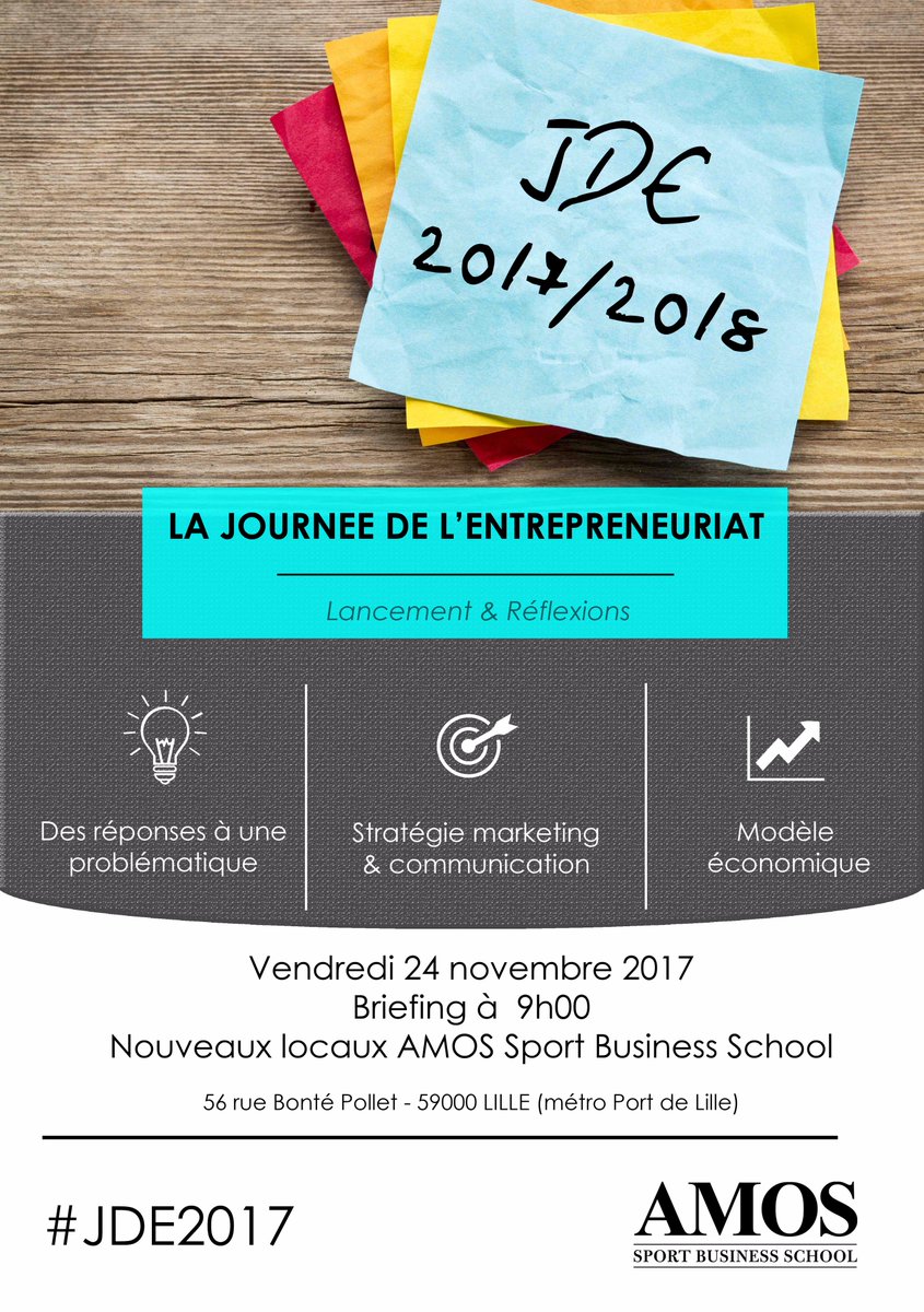 AMOS_Lille's tweet photo. La #JDE2017 est lancée ! Bonne journée à tous ! #entrepreneuriat #sportbusiness #cohésion #marketing #communication https://t.co/tMHQVwE3lv