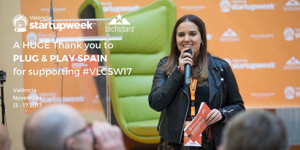 vlcstartupweek's tweet photo. Vosotros hacéis y sois #VLCSW17. Gracias @palomali de @PlugandPlayES por tu (duradera) energía https://t.co/vL0N6goOMT