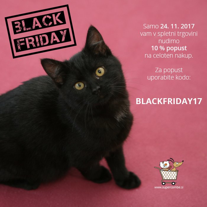 SuperCombe's tweet photo. Tudi v naši spletni trgovini imamo posebno BLACK FRIDAY akcijsko ponudbo. 🎉 Samo danes vam od celotnega naročila odštejemo 10 % popust, če vpišete kodo BLACKFRIDAY17.
Vabljeni k nakupovanju 👉 https://t.co/DiCTo3CNby
#blackfriday #supercombe #macjahisa https://t.co/6qPgRIZy8C