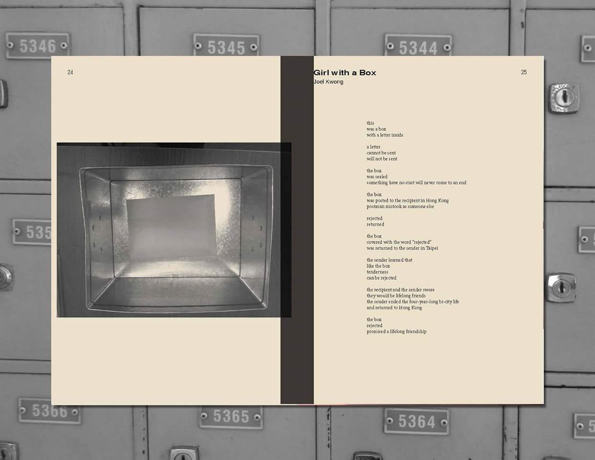 selimprojects's tweet photo. "Girl with a Box" by Joel Kwong in S'lim #5 Hong Kong.

https://t.co/kUNv1m8aeU

#slimzine #cities #places #HongKong #urban #zine #coming #leaving #staying #visiting #going #living #box #letter #rejected #love #sender #mail #joelkwong https://t.co/jgMlMPp35F