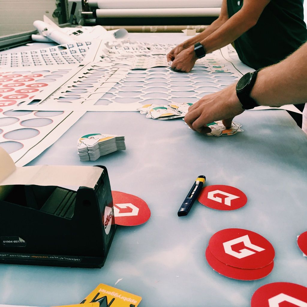 stkrs's tweet photo. Here's a shot of the team in action popping out stickers a few weeks back. #startupstickers #stickers #laptopstickers #stkrs #showmeyourstickers #graphicdesign #studio #malton #yorkshire #creativework https://t.co/AySiHr27jz