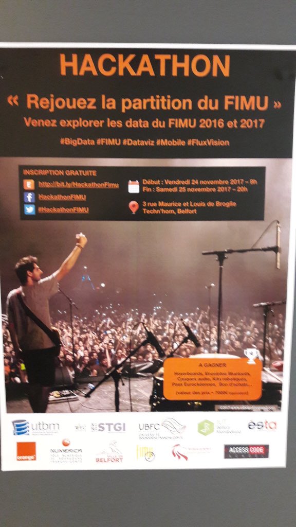 cyprienmateos's tweet photo. #HackathonFIMU à #Belfort c'est parti pour 2j #bigdata analyse données 2016&amp;2017 FIMU @OrangeBFC @CLandomiel @cboutet https://t.co/uY6MZ1ALOF