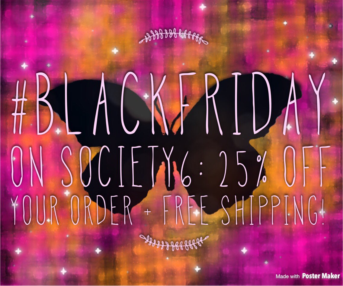 For this #BlackFriday on <a href="/society6/">Society6</a>, get 25% off + FREE SHIPPING! This includes our tapestries, comforters, photographic prints &amp; more! Visit our shop: society6.com/wondrouscre8ti…