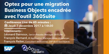 360Suite's tweet photo. Vous souhaitez gagner en efficacité et réduire les coûts pour le déploiement de #SAP #BusinessObjects ? Assistez à notre webinaire le Jeudi 7 décembre à 14h30. @SAPAnalytics #userslovebobj #userslovewebi https://t.co/jKkyROskYX https://t.co/CofhVQOg2F