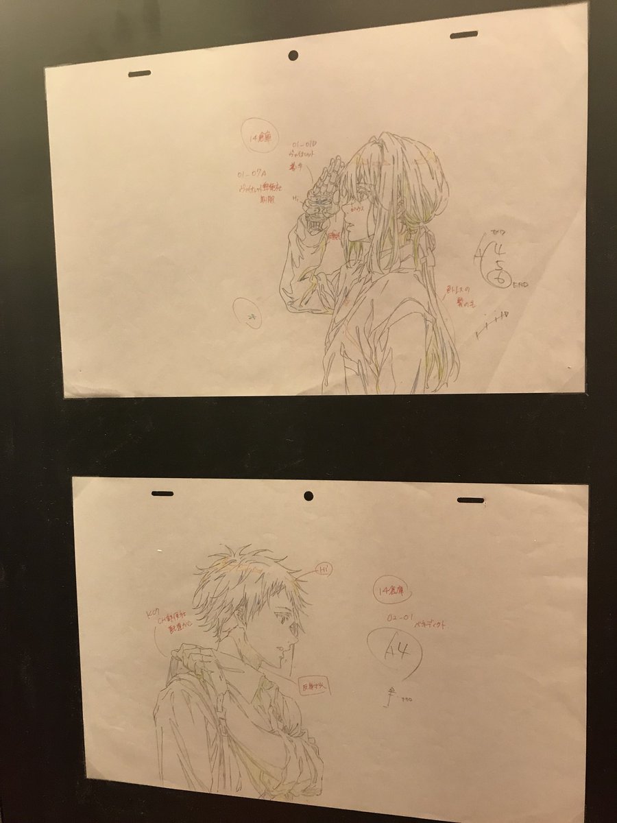 だい なんだかおもしろい シンガポールのヴァイオレット エヴァーガーデンの原画も展示されてますね 綺麗