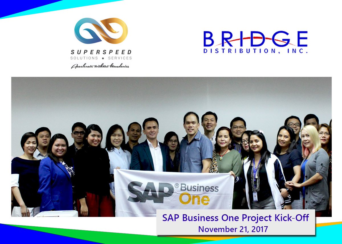 SuperSpeedPH's tweet photo. Bridge Distribution, Inc. acquires SAP Business One as their company system!

Read more: https://t.co/5NoAQutiUs

#SuperSpeed
#SAPBusinessOne
#ERPSystems https://t.co/pVPfCFXR5C