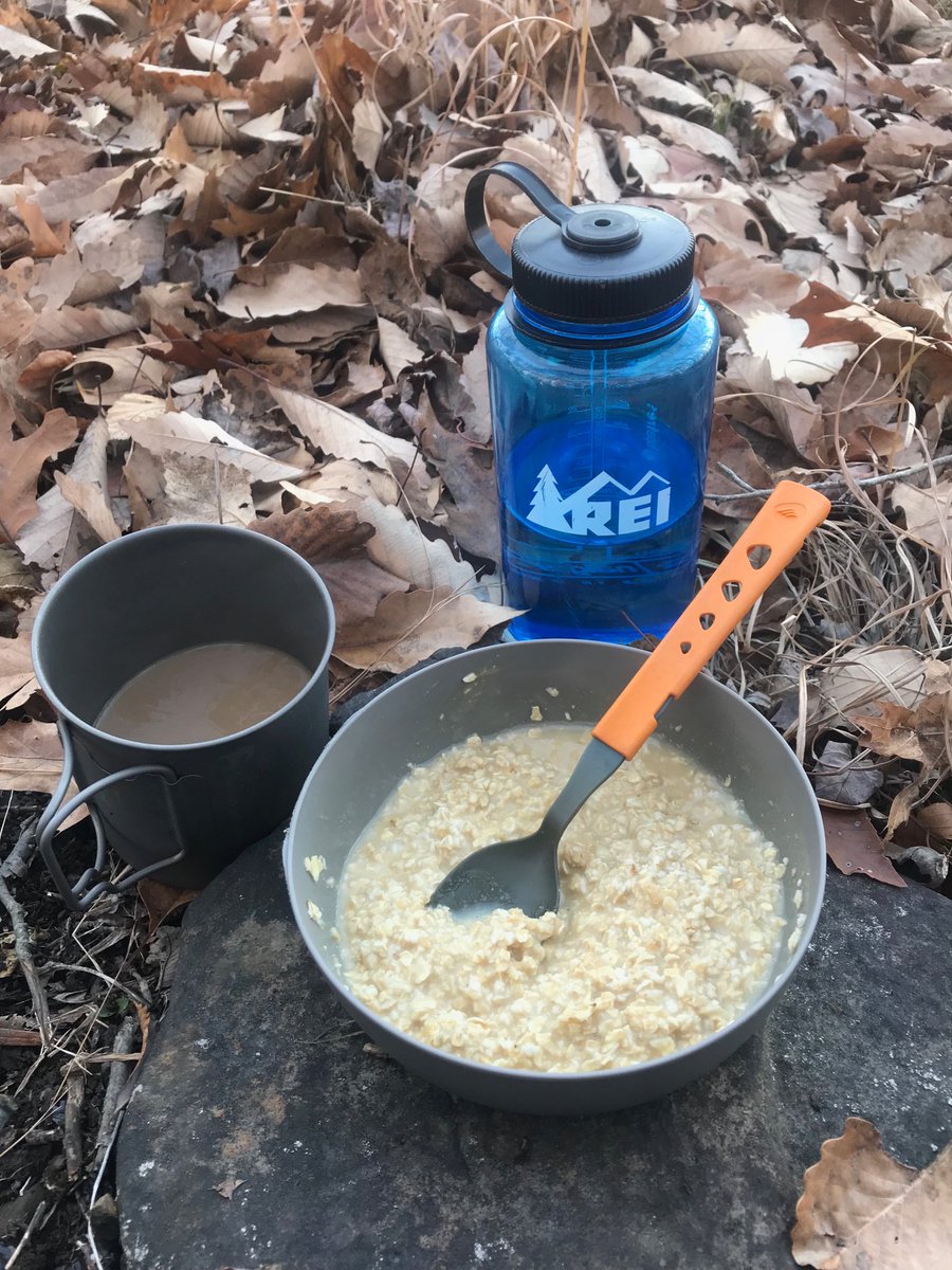 #OptOutside  breakfast on the trail.