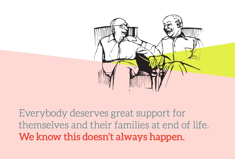 Everybody deserves great support for themselves and their families at end of life. We know this doesn’t always happen | <a href="/sarahgillinson/">Sarah Gillinson</a> speaking at <a href="/hospiceuk/">Hospice UK</a> this afternoon about creating new solutions for end of life care <a href="/_BetterEndings/">Better Endings</a> #HUKConf17 #designthinking