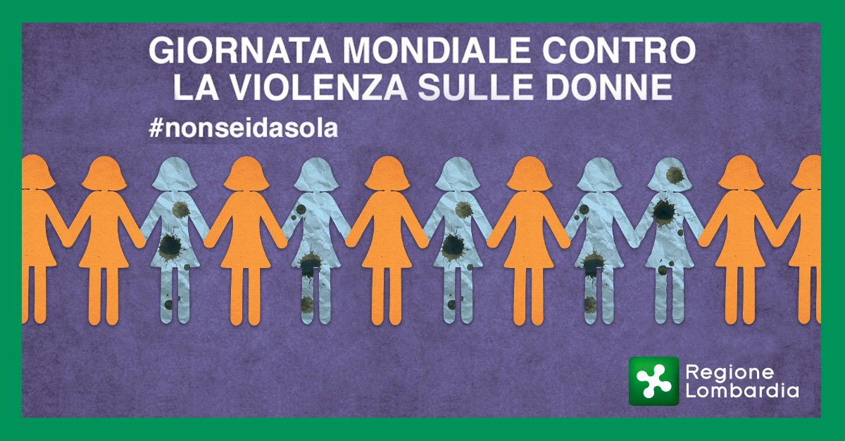 RegLombardia's tweet photo. Contro la #violenzadonne #nonseidasola! In caso di necessità consulta il sito oppure chiama il 1522 https://t.co/gALn1Nbw7a https://t.co/Zd86l94WCQ
