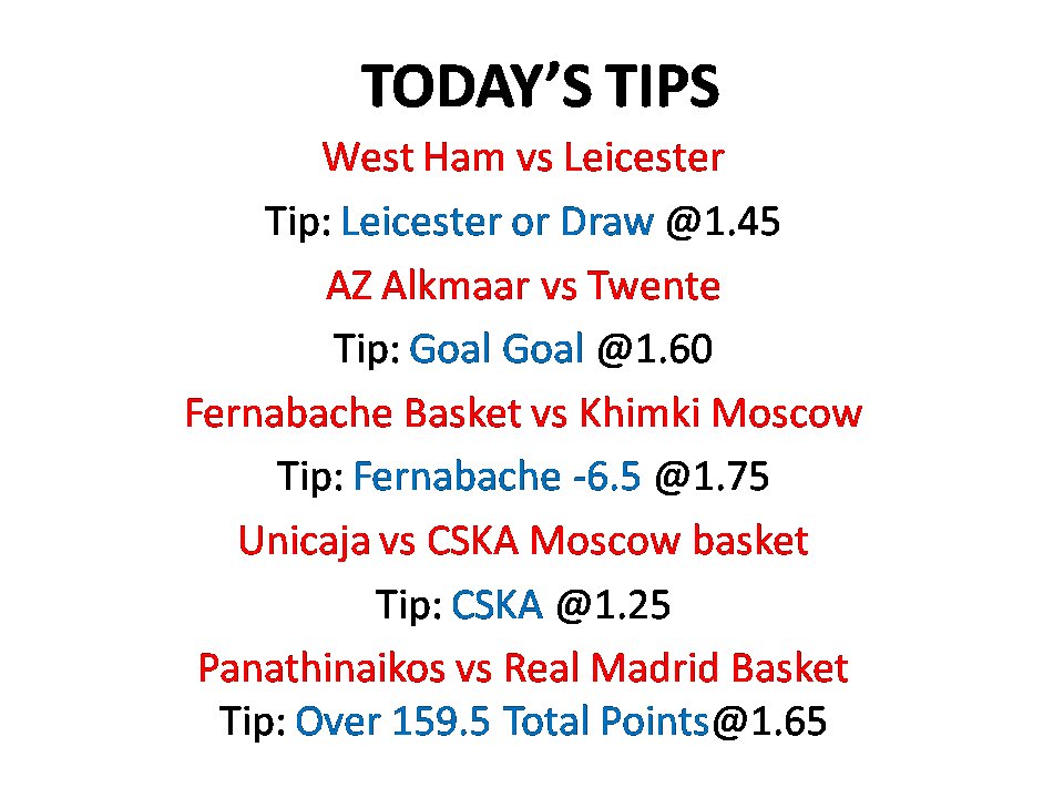 CrazySureBets's tweet photo. Today's bets🔥 💯. FOLLOW US FOR FREE DAILY TIPS
Lets beat the Bookies.
Lets win TOGETHER!!!

#MasokoBlackFriday 
#JumiaBF 
#thehotdrive
Defence PS Saitoti Torome
Joseph Kinyua
KICC
Oscar Pistorius
People's Assembly https://t.co/ws3AG0KPu2