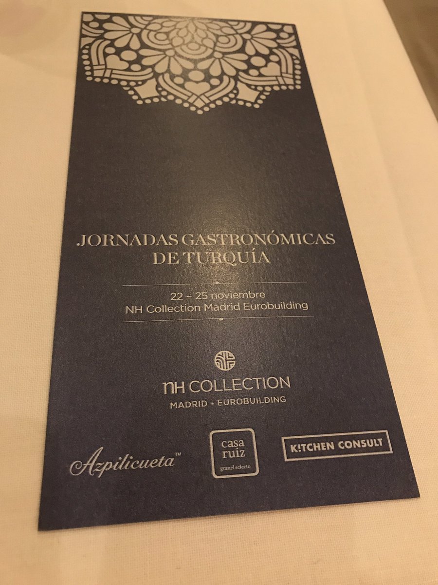 kitchenconsult_'s tweet photo. Disfrutando de las jornadas gastronómicas de Turquía en @NHCollectionEB 
Un placer ser parte de este proyecto! @LuisBartolome7 @RociAlhambra https://t.co/3eK2aoqsF1
