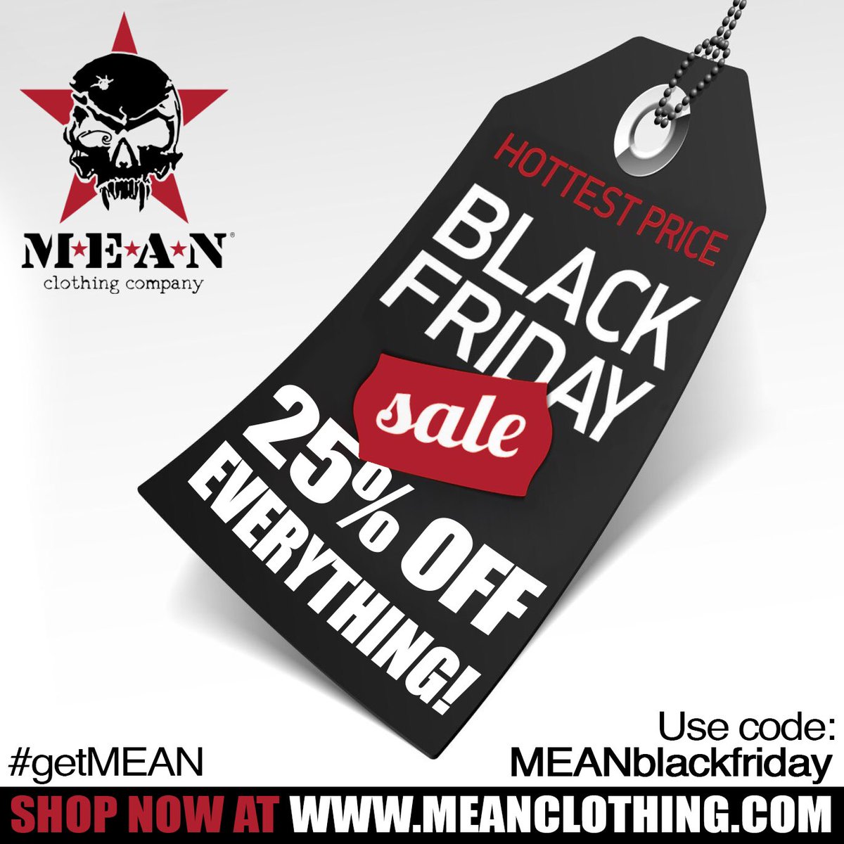 MEANClothingCo's tweet photo. 25% off storewide TODAY ONLY BLACK FRIDAY at https://t.co/vwOTzl6qPh + check out the under $20 MEAN DEALS! Use code: MEANblackfriday
#MEAN #StandwithPurpose #Passion #Perseverance #RockLife #LiveitLoveitMEANit #BlackFriday #MEANDEALS #MEANClothing #getMEAN https://t.co/iuG7ZSu57w