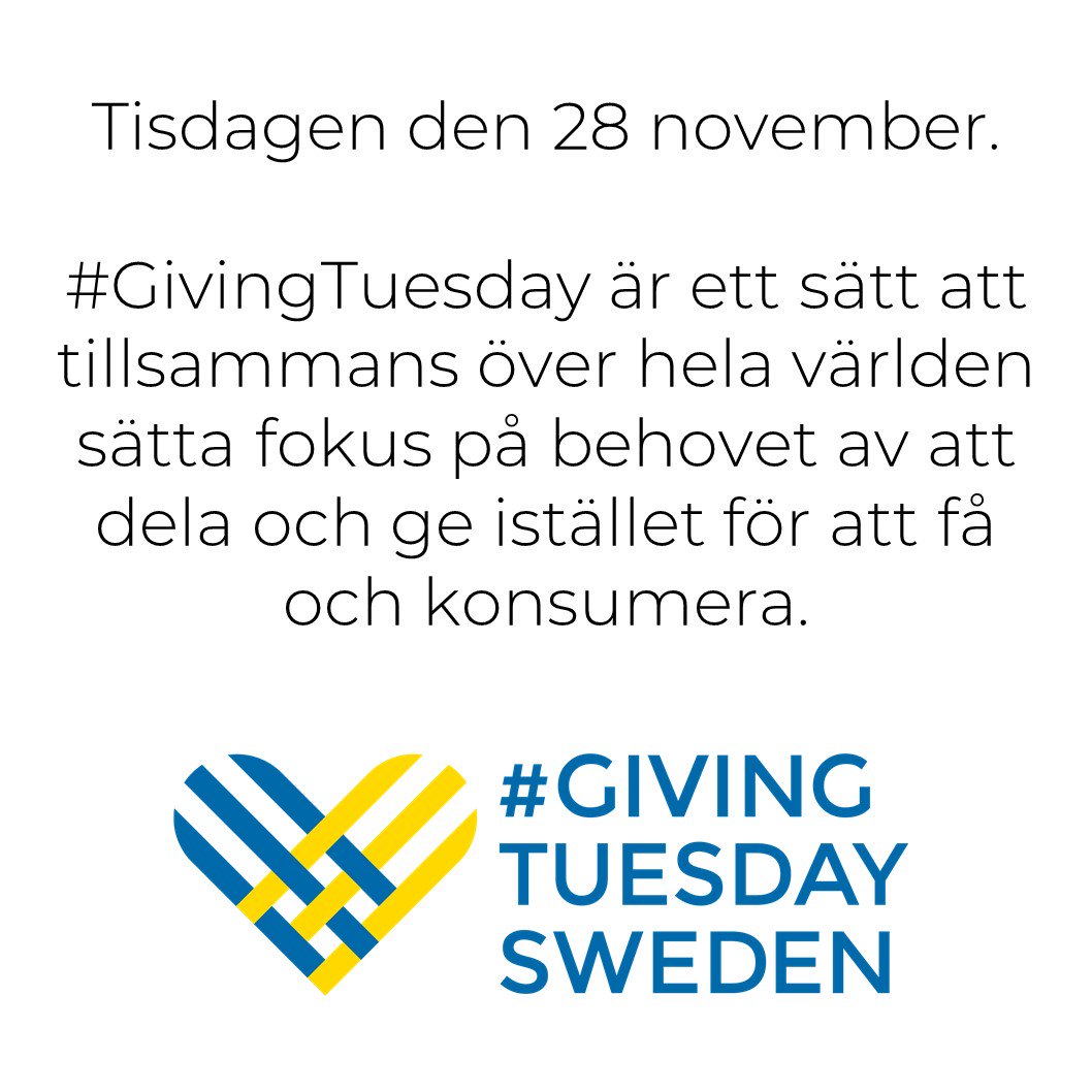 Engagera dig du med på tisdag då det är #GivingTuesdaySweden. Människor i hela världen ger till ändamål som ligger dem varmt om hjärtat. Gör det du med med en gåva till hjärnforskningen
goo.gl/FUWQhZ