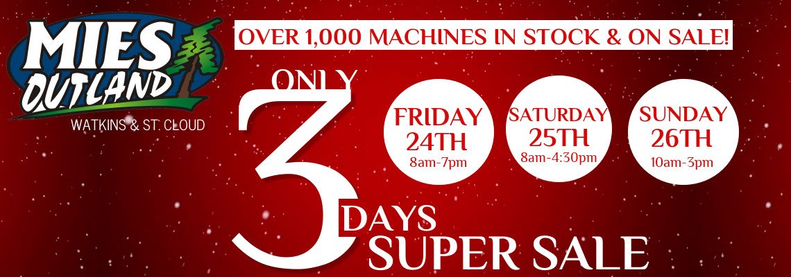 It's Finally Here!!! Stop In Today, Saturday or Sunday and check out all the Wonderful Machines on Display and On Sale!!
