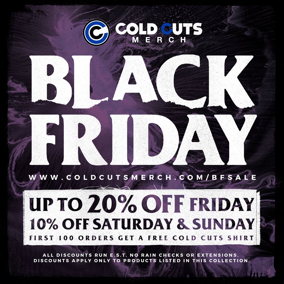 CrimeinStereo's tweet photo. Get some new goods @coldcutsmerch as well as a bunch of sale items! #blackfriday #crimeinstereo https://t.co/vKIMXT3rJr https://t.co/GH6B9gGLQ3