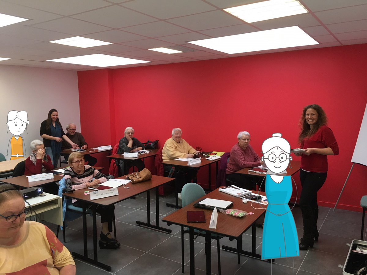 DomeOfficiel's tweet photo. Madeleine &amp; Nathalie assistent à la première journée de solidarité organisée par @UpGroup !
Le principe : organiser des ateliers pour accompagner les #personnesâgées et les aider à se familiariser avec les outils informatiques !
Très belle initiative qui fait des heureux ! 😊 https://t.co/Lxn3JvPuh3