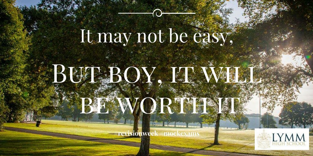LymmHighSchool's tweet photo. And we are closing Revision Week tips with this reminder ... #mockready #revisionweek https://t.co/yAPly08SPq