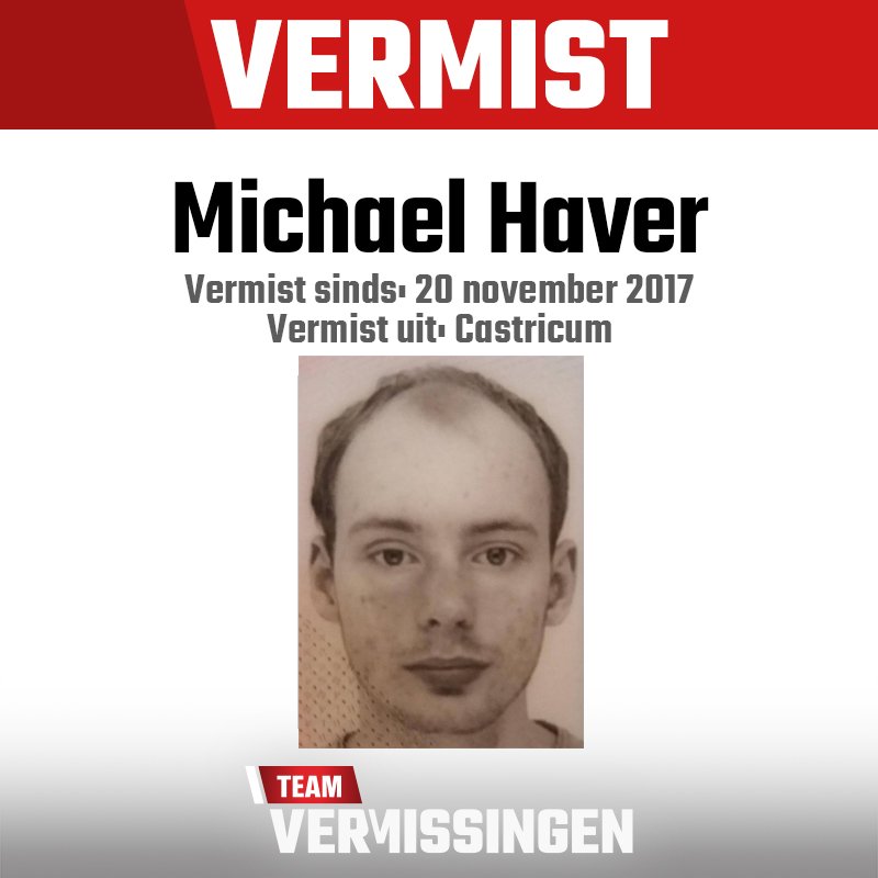 TMVermissingen's tweet photo. Michael Haver (22) is nog steeds niet terecht. Hij heeft dringend medische hulp nodig, dus blijf naar hem uitkijken! Tips naar 0800-0020 of teamvermissingen@sbs.nl. Zijn moeder deed in #teamvermissingen bij #sbs6 een oproep: https://t.co/y0r76wRgp6 https://t.co/t0V5kuH7e1