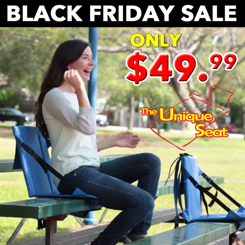 UniqueSeat's tweet photo. #BlackFridaySale Order #TheUniqueSeat today for the Outdoors/Sports Fan on your list. Shop our special #BlackFriday sale and get it for just $49.99. That's seating for two people under $50!! Go here to shop: https://t.co/9qZQPrmDQL https://t.co/6AV4V3rGjk