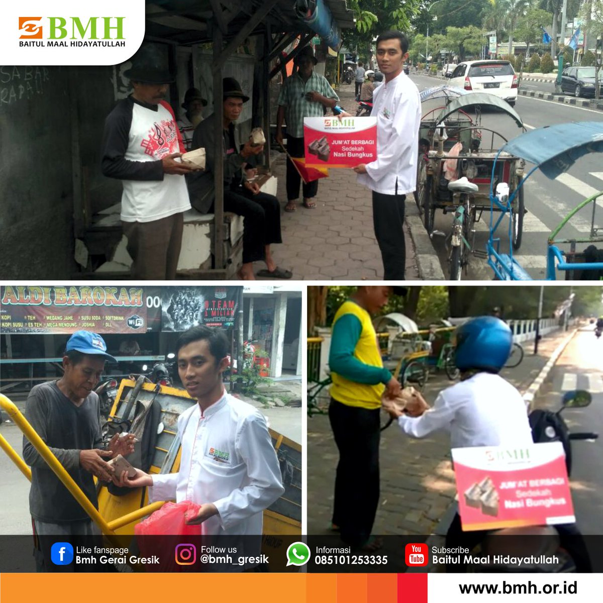 BMH_Gresik's tweet photo. Gresik, 24/11/17.
.
JUM'AT BERBAGI
Sedekah Nasi Bungkus
.
#ProgramBMH #JumatBerkah #JumatBerbagi #JumatMubarok #SedekahMakanan #SedekahNasi #BerbagiSesama #Hablumminannas https://t.co/TXzzE0LvN7