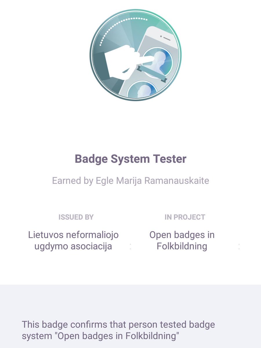 Seplute's tweet photo. In case you didn't know it yet... receiving #OpenBadges is extremely satisfying 😍🏅💪 @badgecraft. Attending an open badges seminar by the Lithuanian Non-formal Education Association. #adulteducation #lifelonglearning https://t.co/GJ5L3j3I4U
